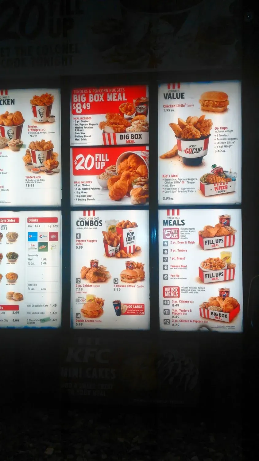 KFC Menu - Updated October 2025