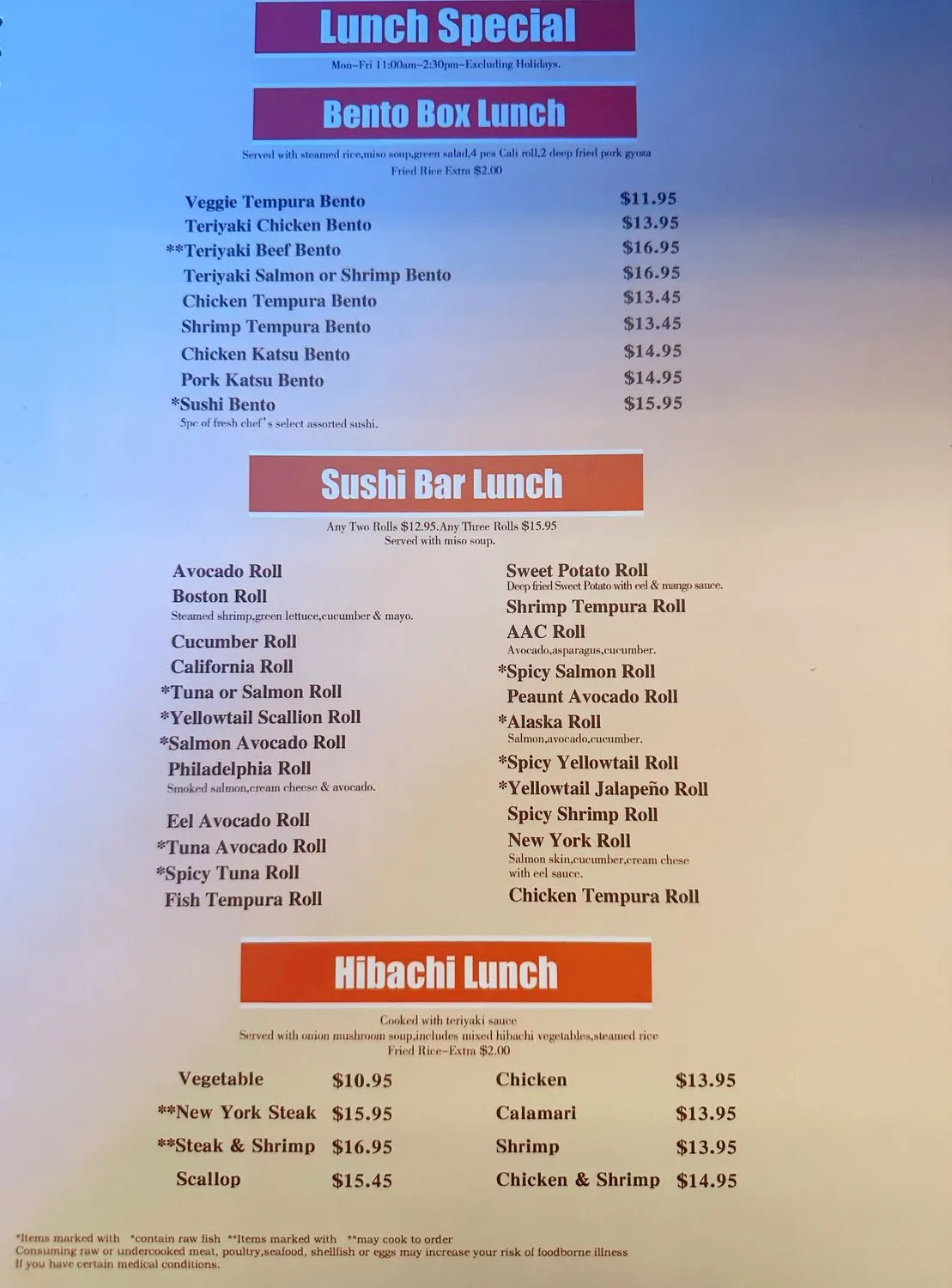 Menu 2