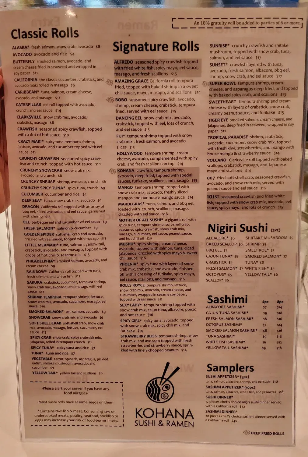 Menu 1