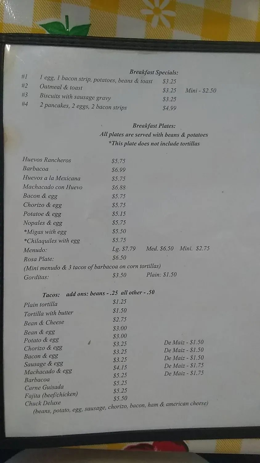 Menu 1