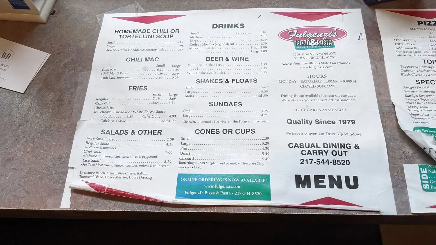 Menu 1