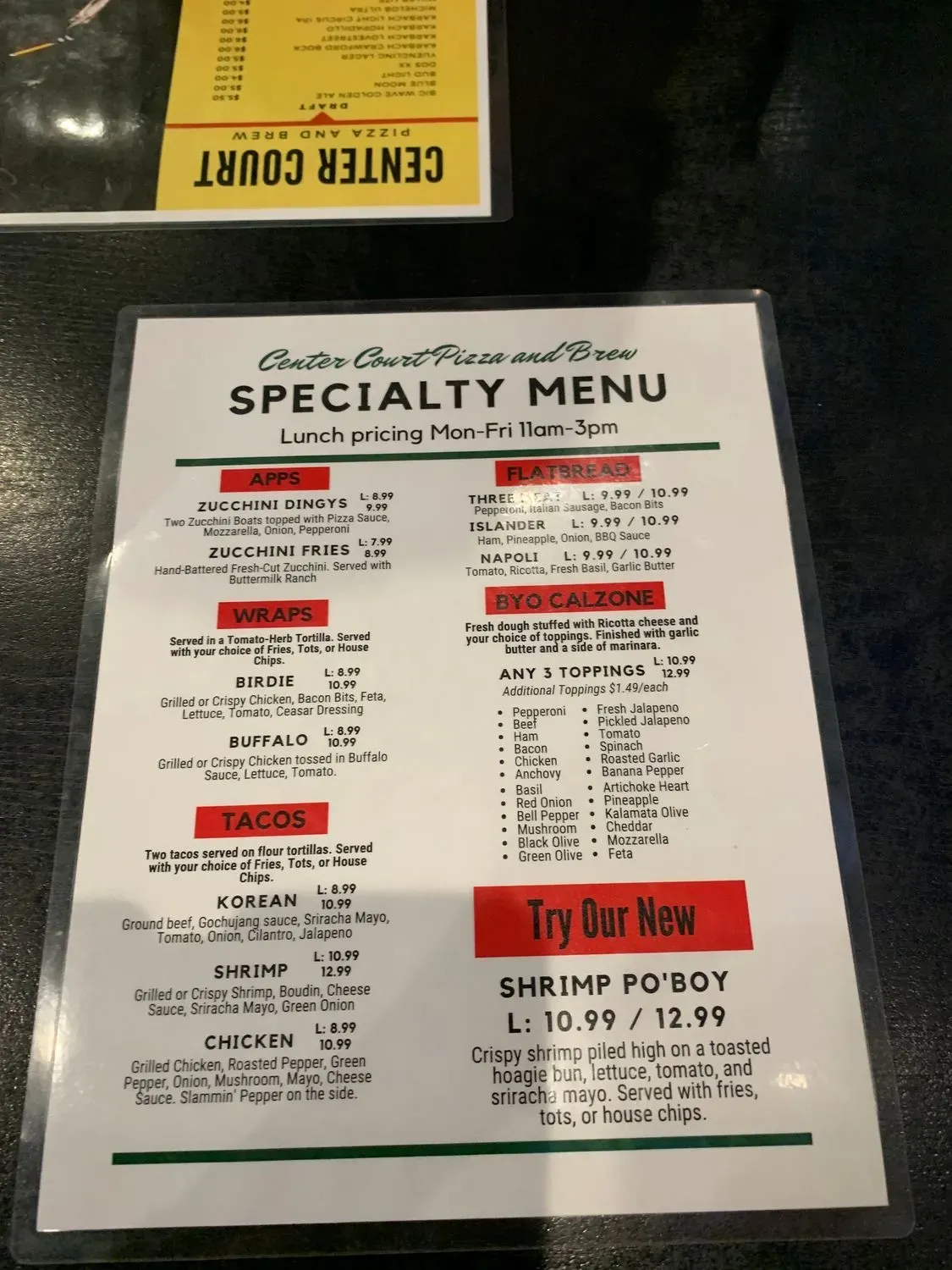 Menu 1