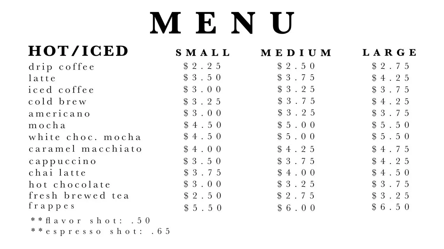 Menu 1