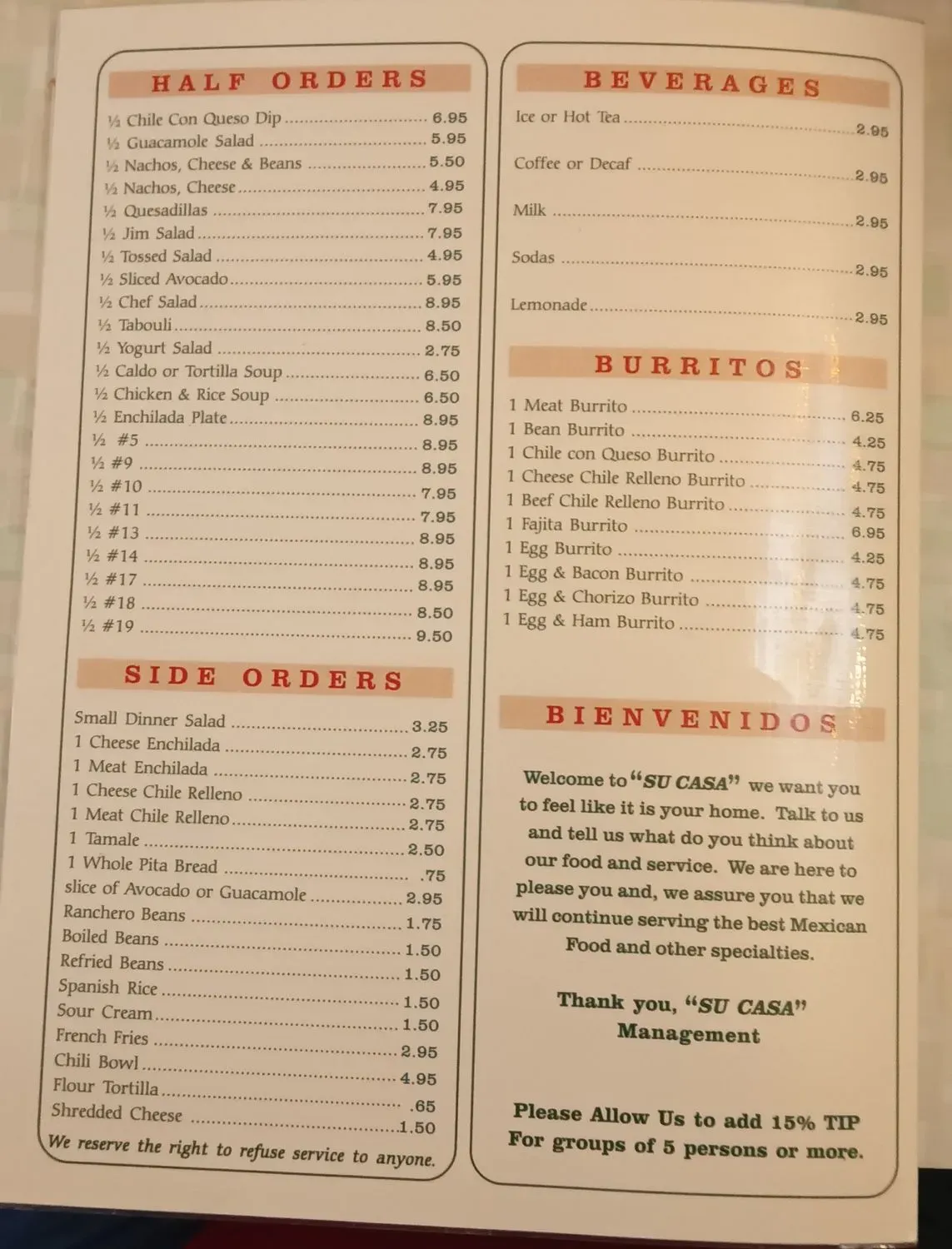 Menu 1