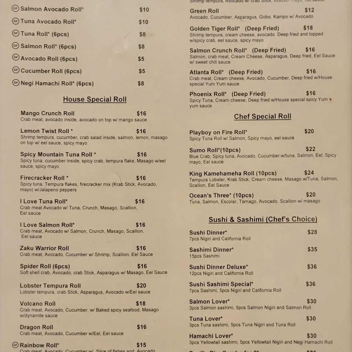 Menu 1