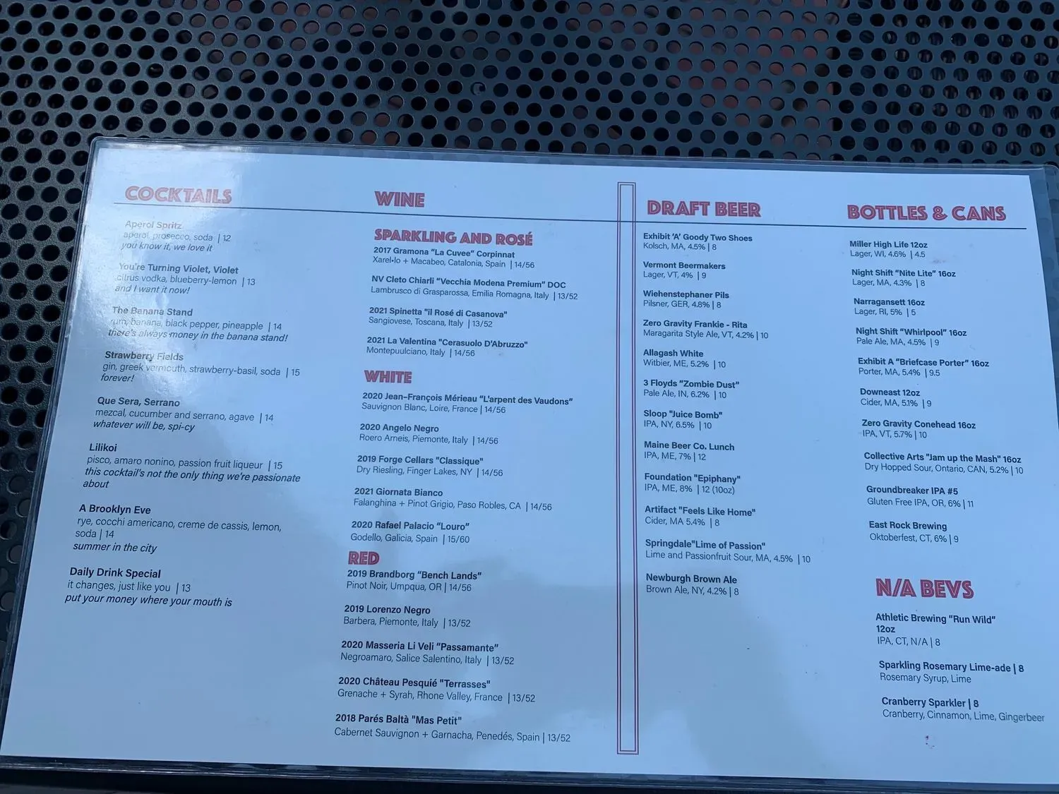 Menu 1