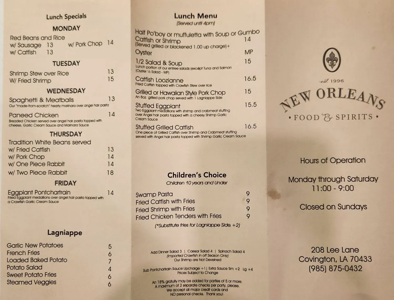 Menu 1