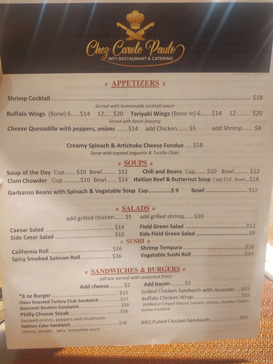 Menu 1