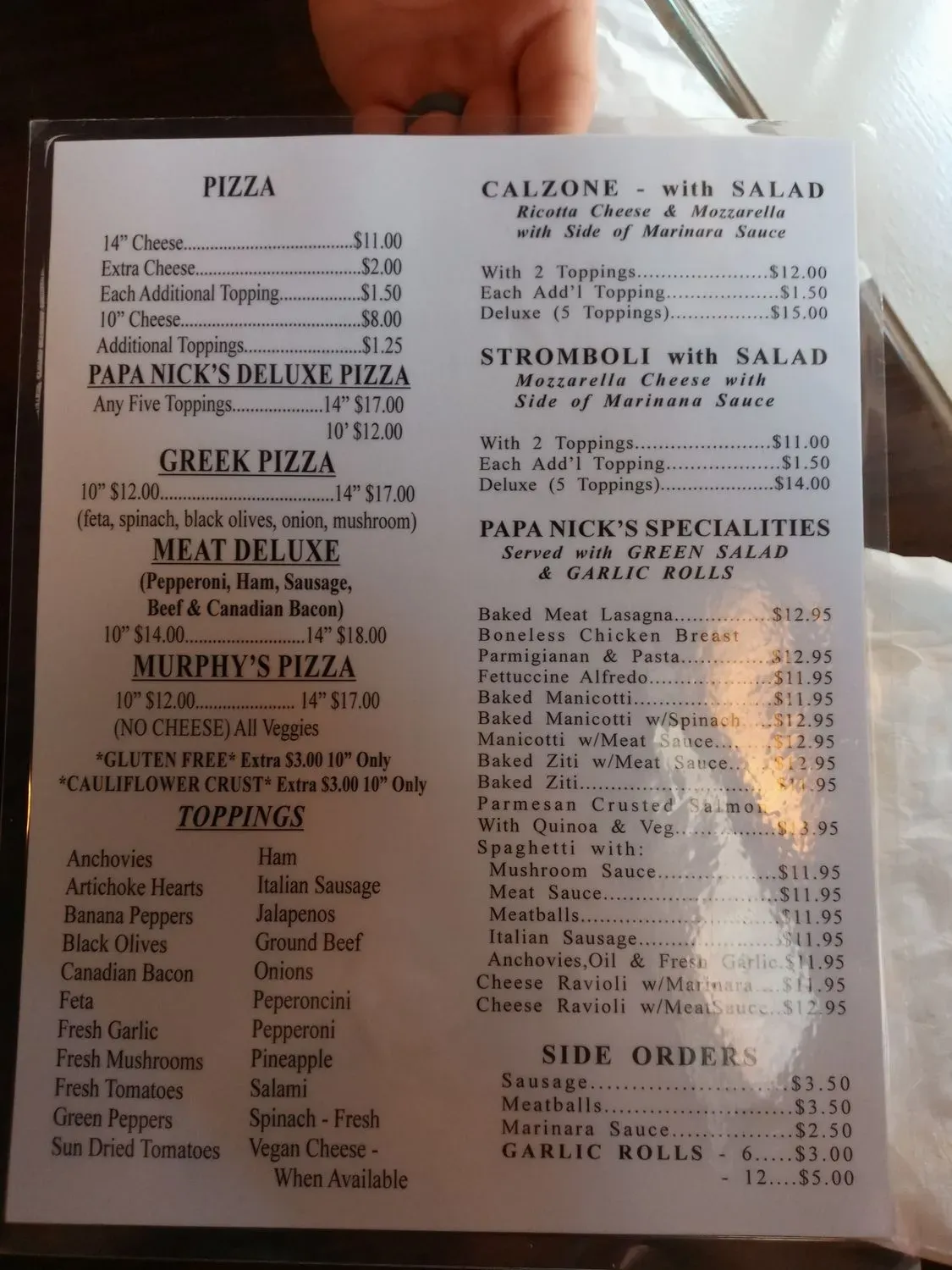 Menu 1