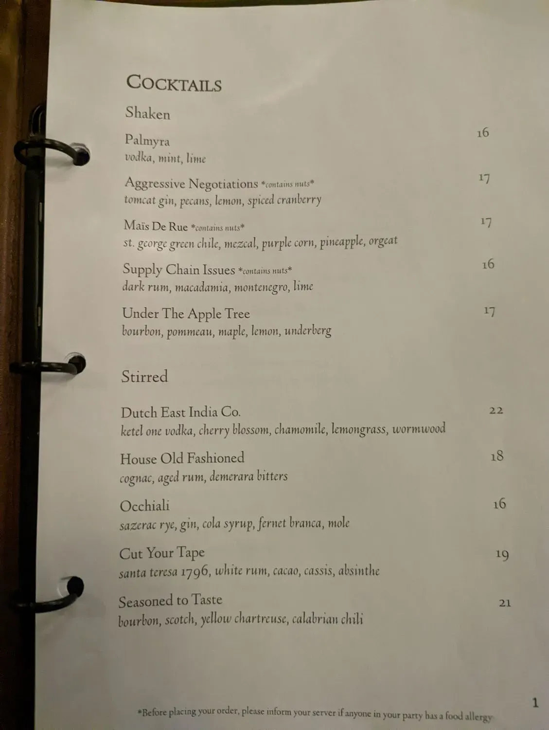 Menu 1