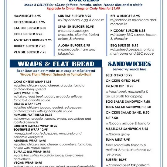 The Crystal Cafe Menu Vernon Township, NJ Checkle