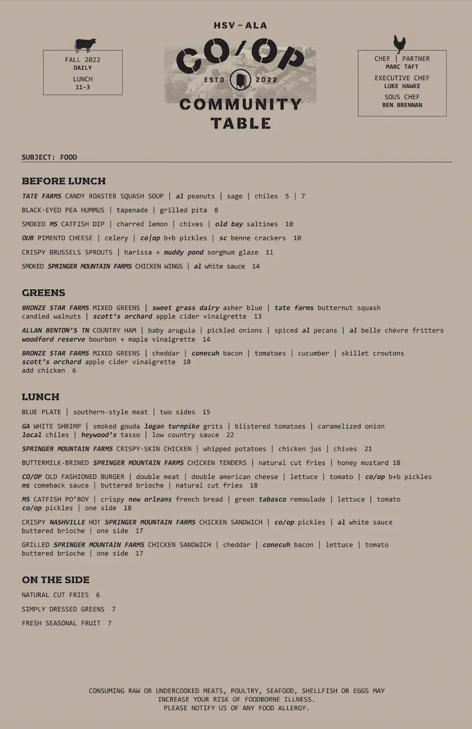 Menu 1