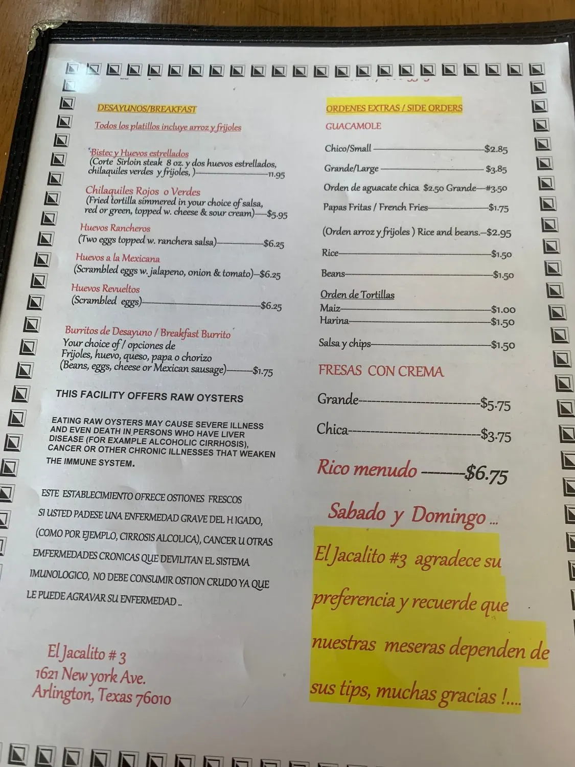 Menu 1