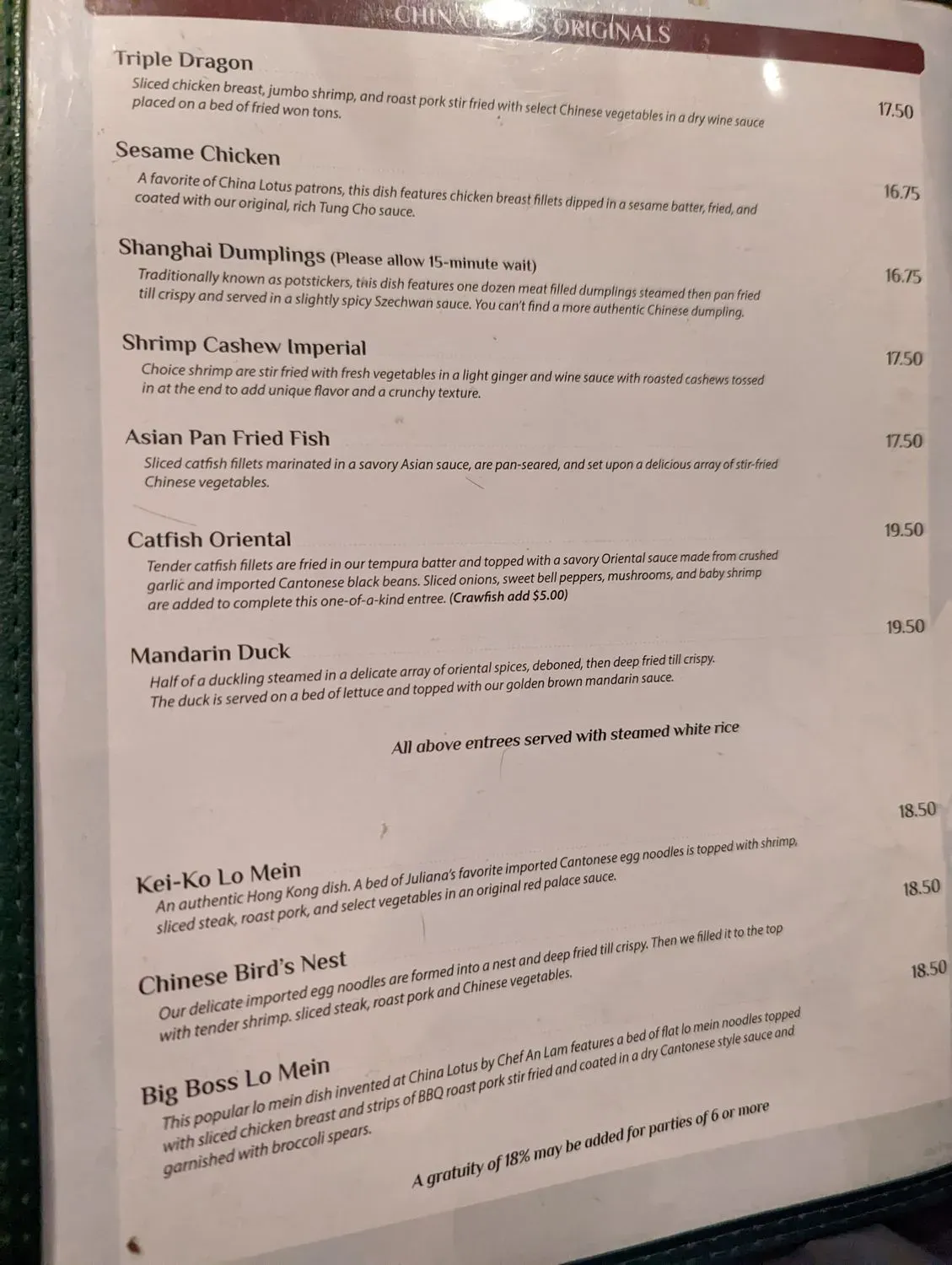 Menu 1