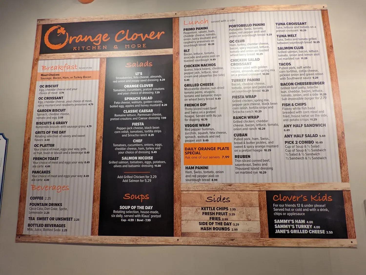 Orange Clover Kitchen & More Menu - Updated October 2025