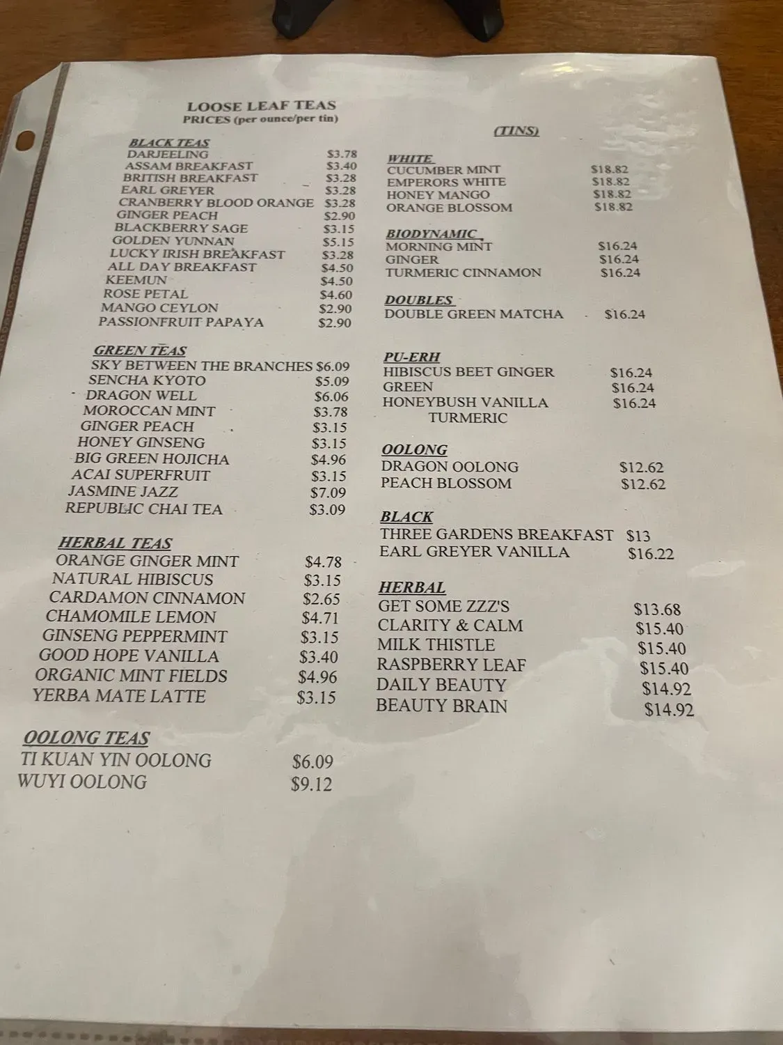 Menu 1