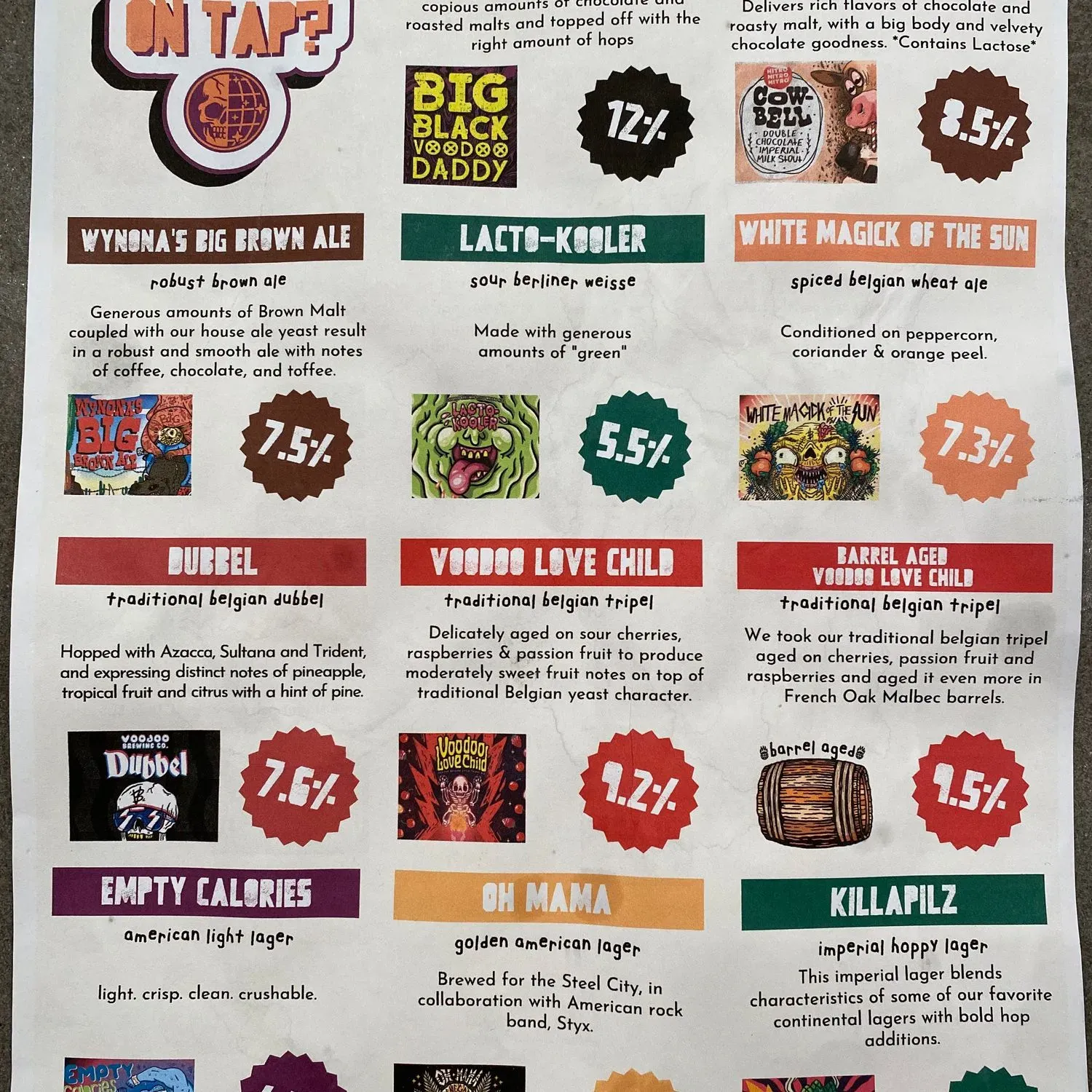 Voodoo Brewing Co. Knoxville Menu - Updated October 2025