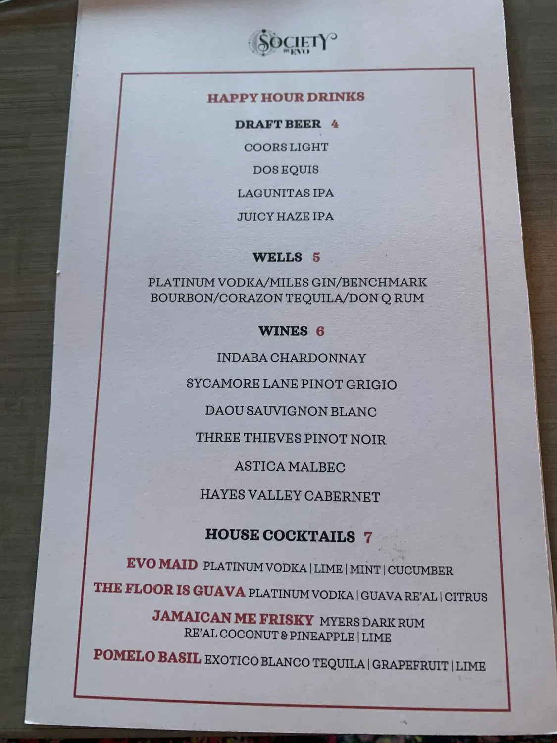 Menu 5