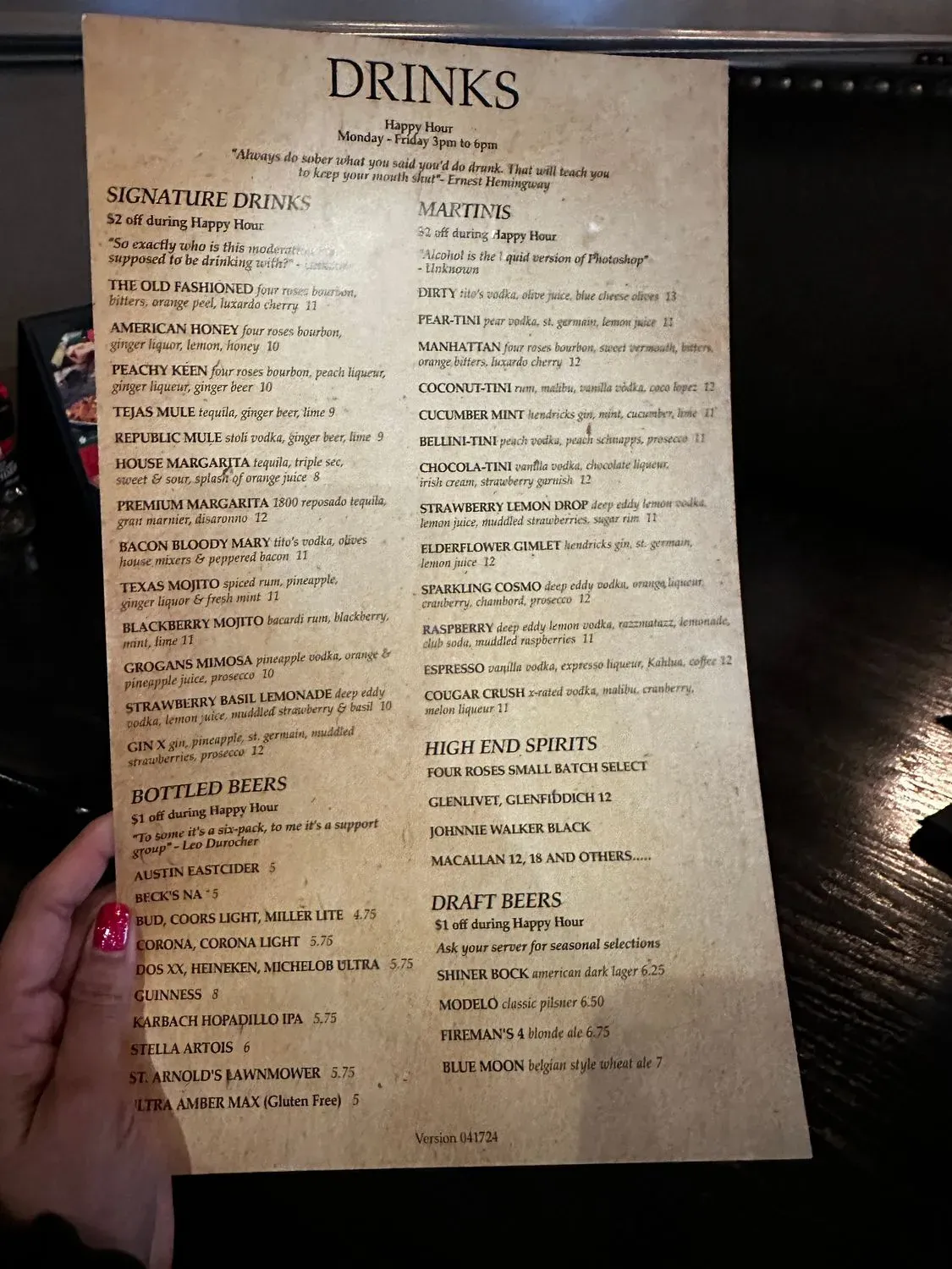 Menu 5