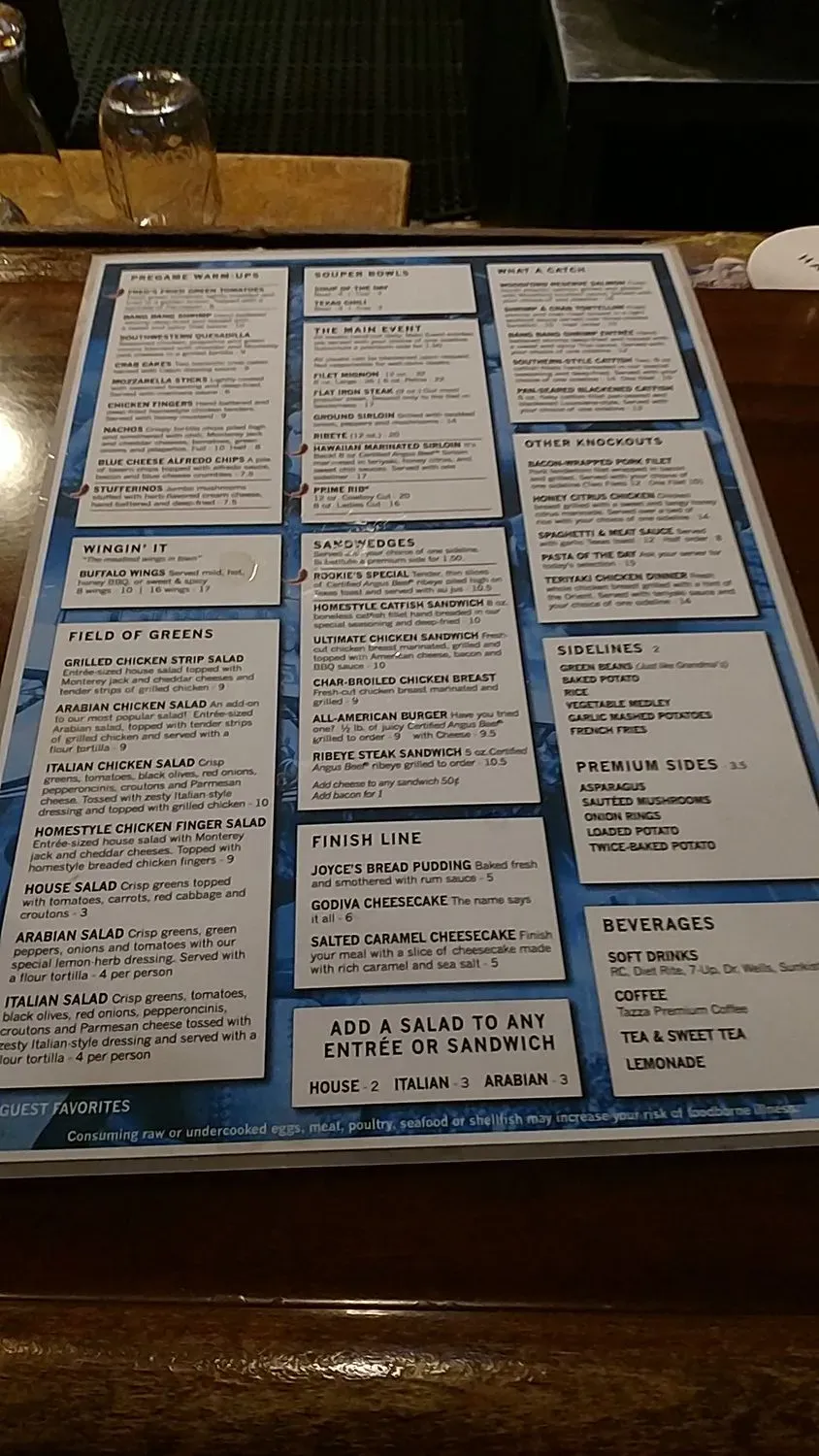 Rookies Restaurant Menu - Updated October 2025