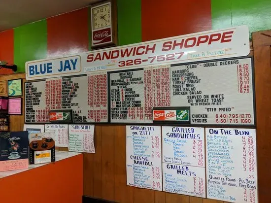 Blue Jay Sandwich Shoppe Menu 