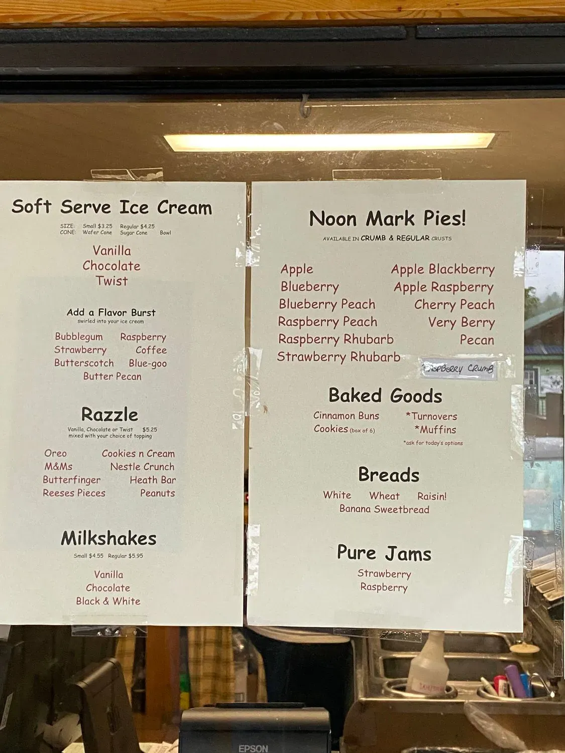 Noon Mark Diner Menu - Updated October 2025