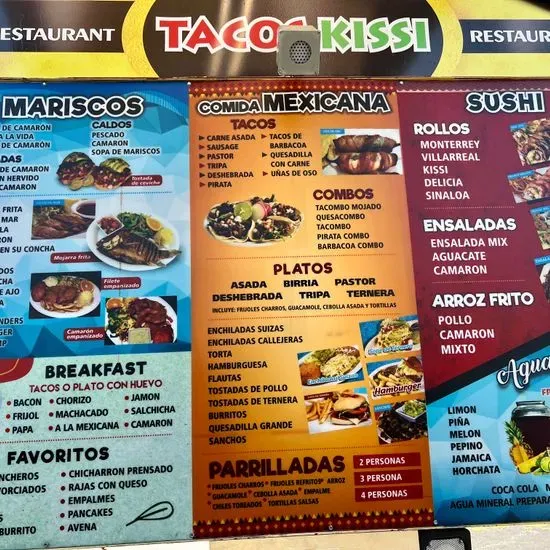 Tacos Kissi Menu Laredo, TX Checkle