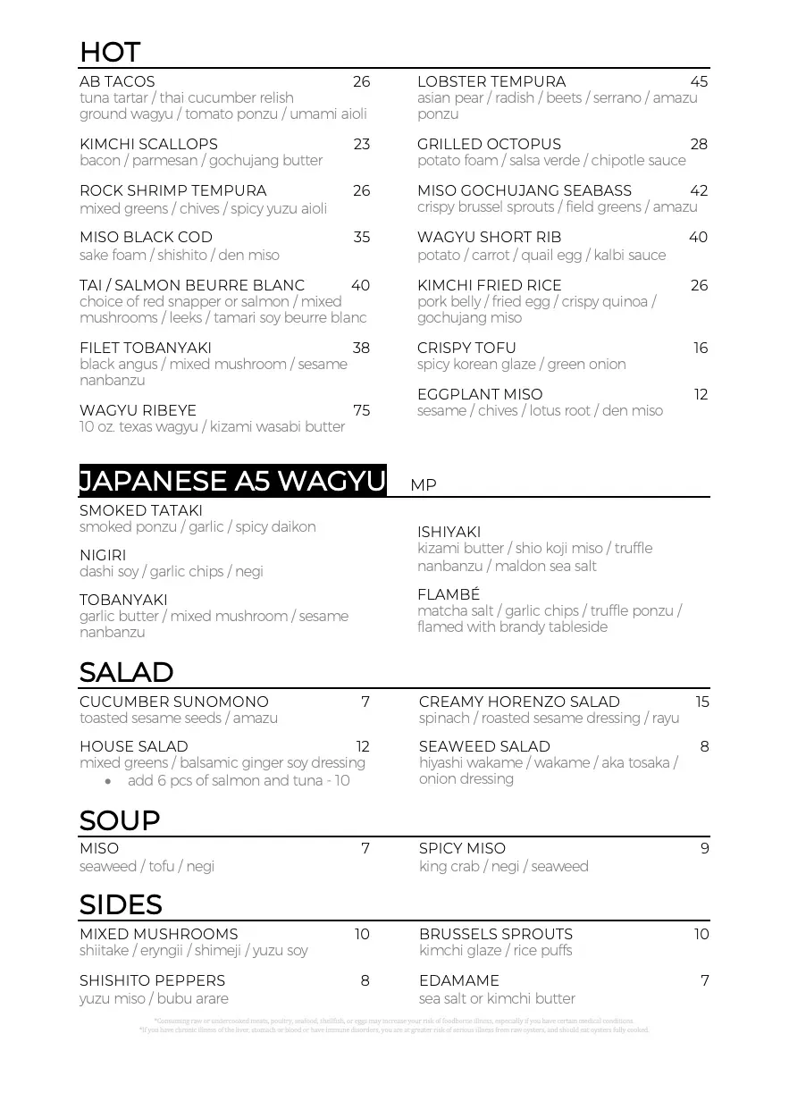 Menu 1