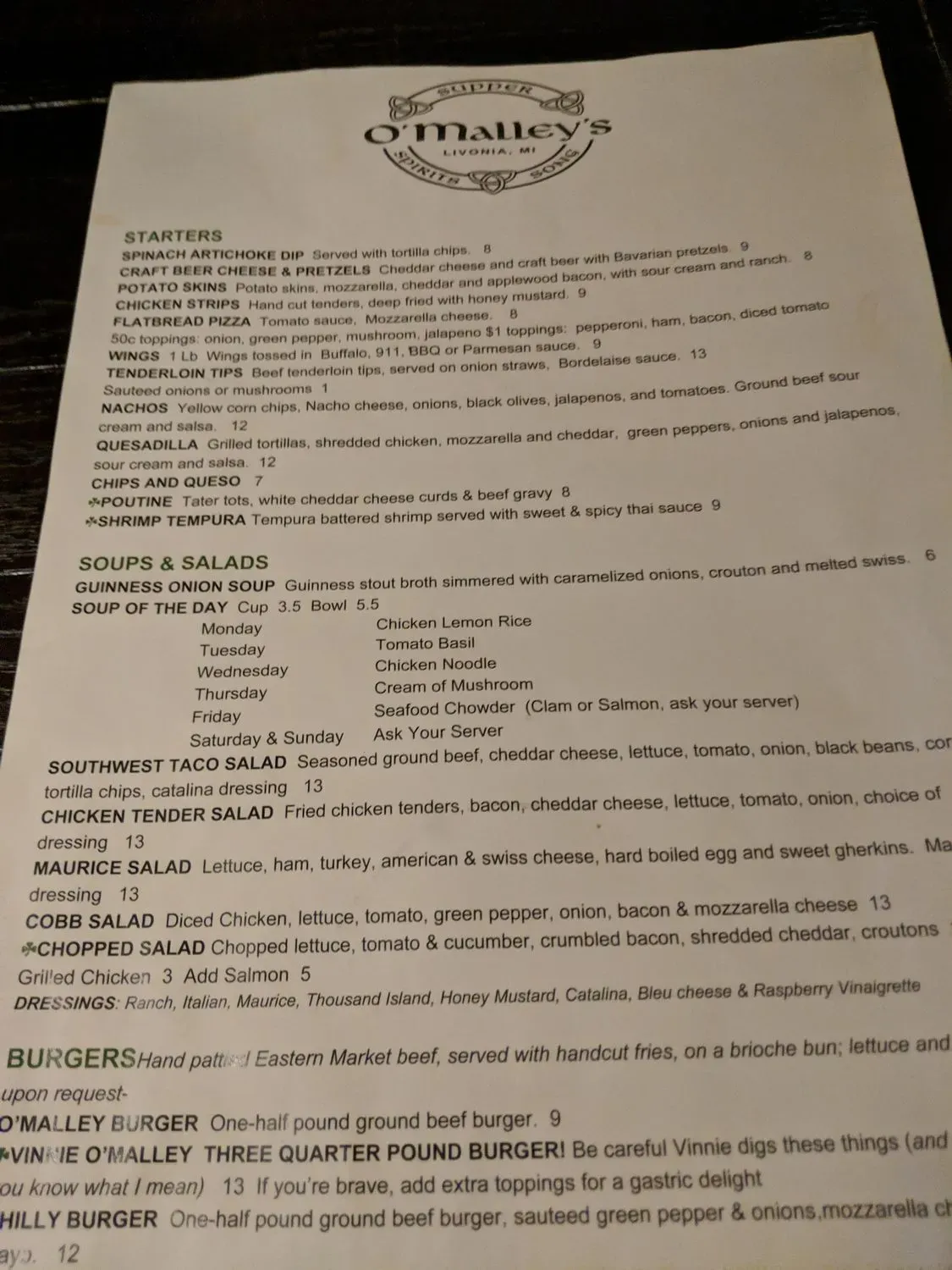 Menu 1