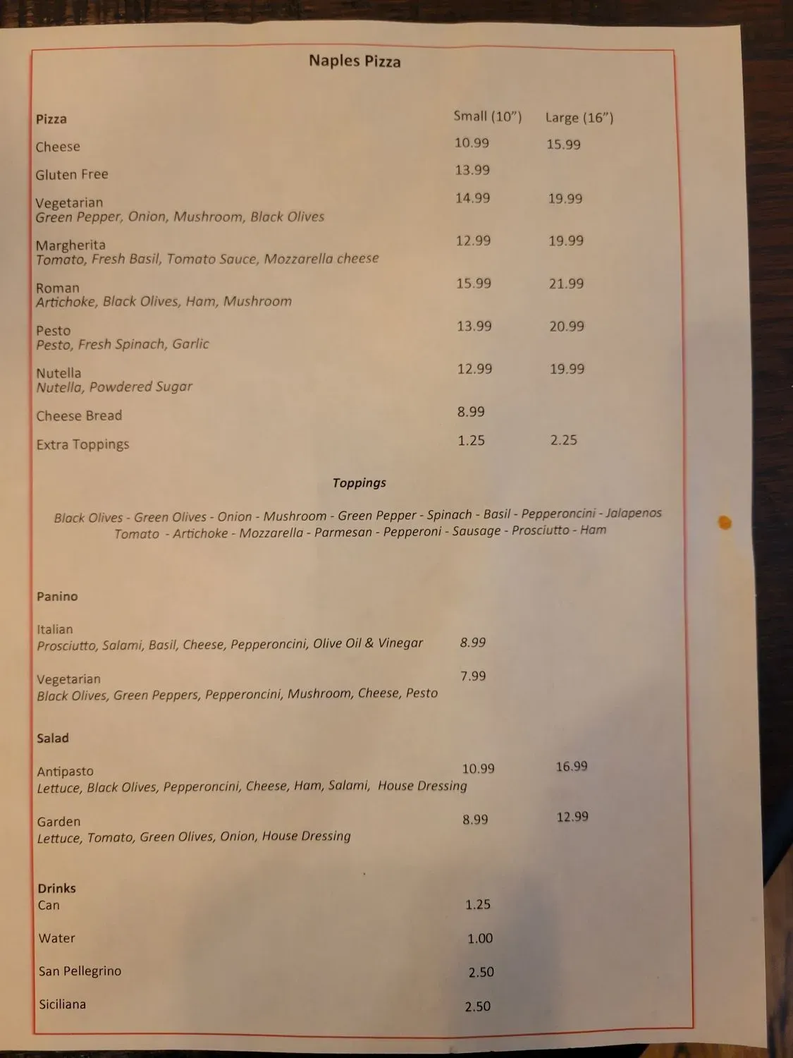 Menu 1