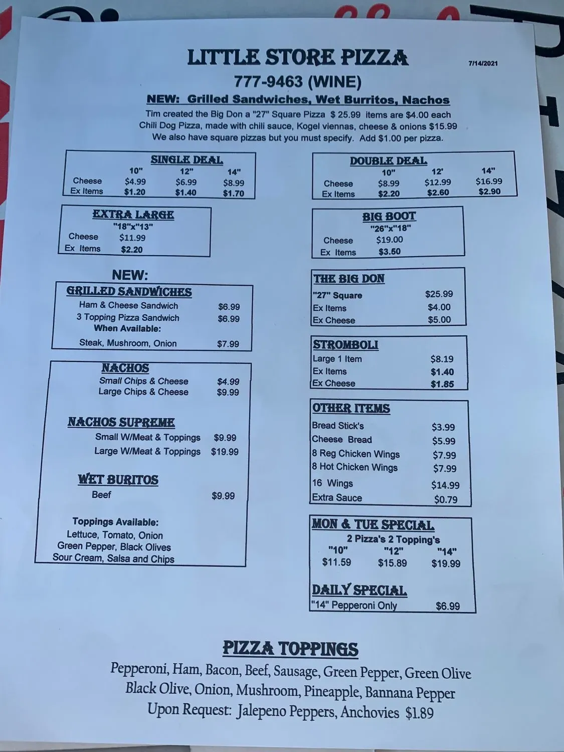 Menu 1