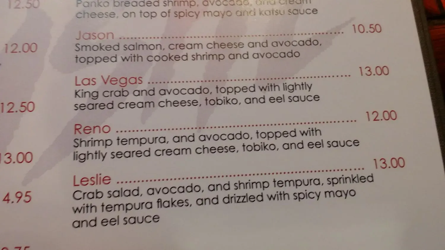 Menu 5