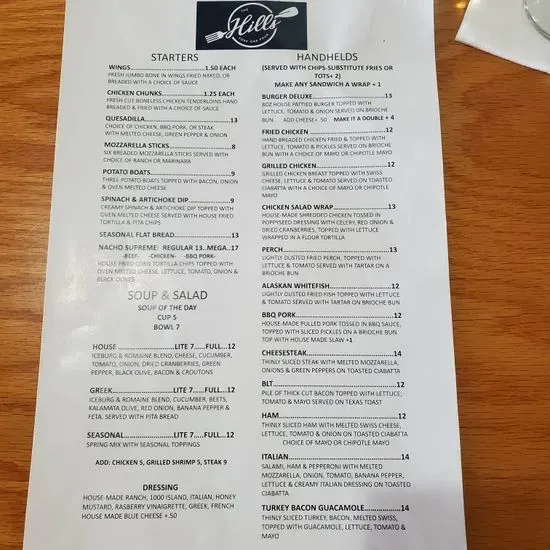 The Hills Fork Oar Pour Menu | Tipton, MI | Checkle