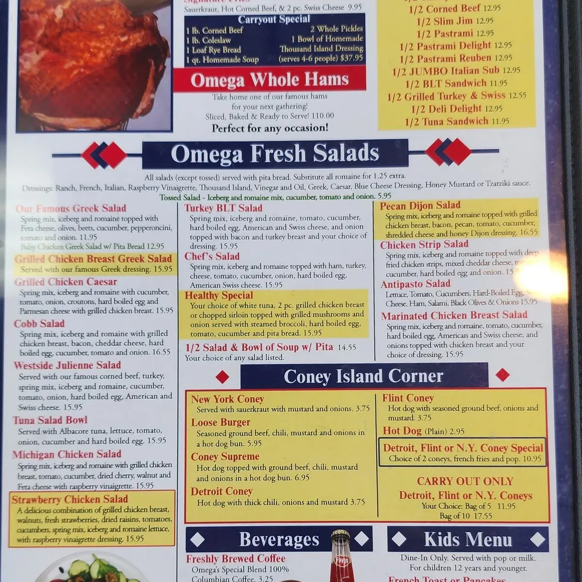 Omega Ham Corn Beef Deli Menu Grand Blanc MI Checkle