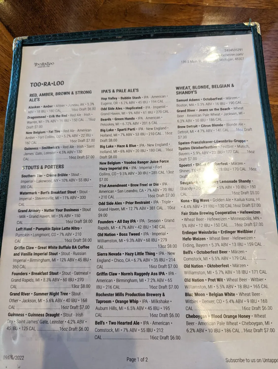 Menu 5