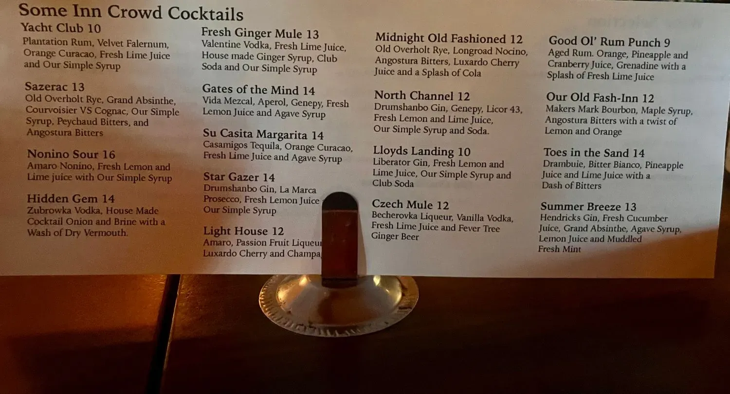 Old Channel Inn Menu - Updated October 2025