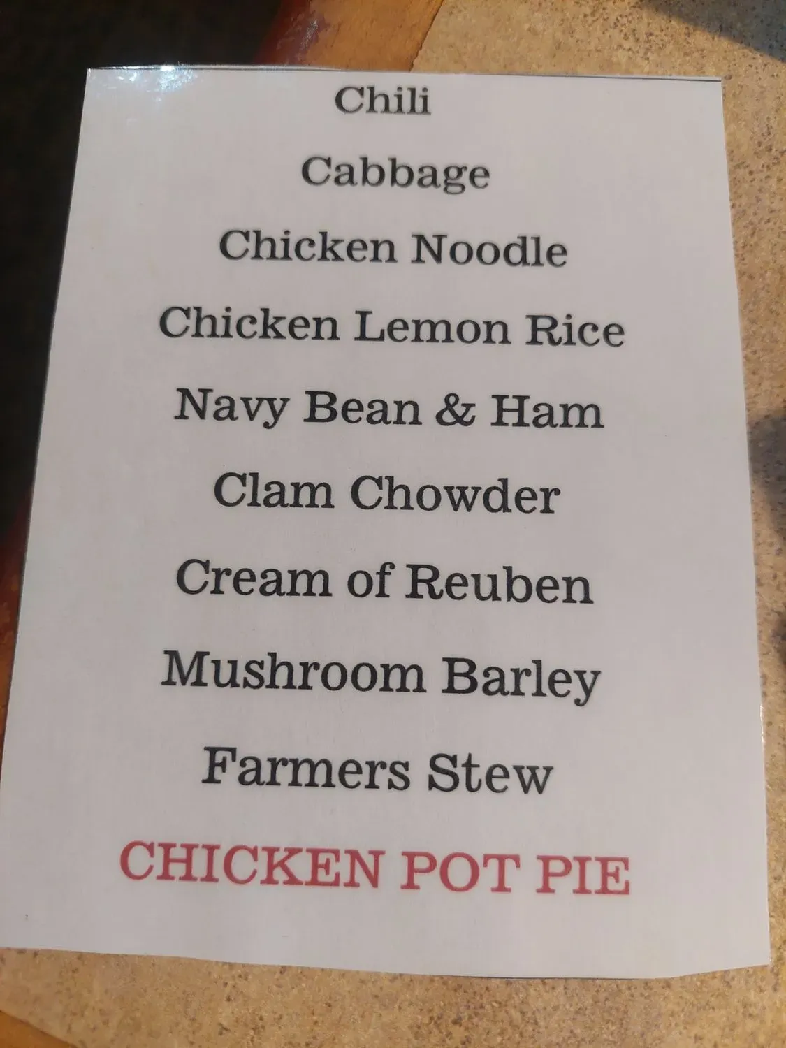 Menu 5