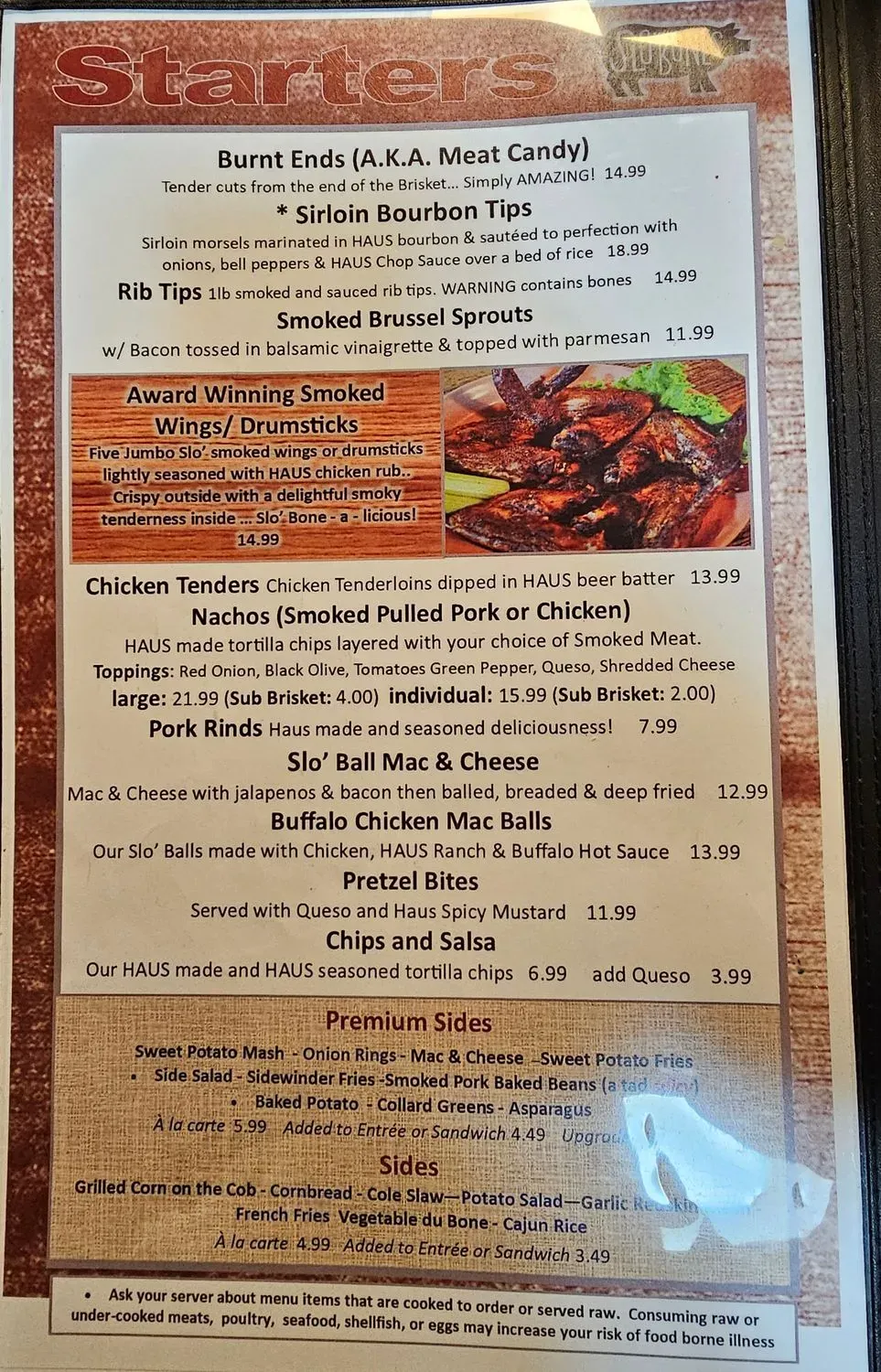 Slo' Bones BBQ Smokehaus Menu - Updated October 2025