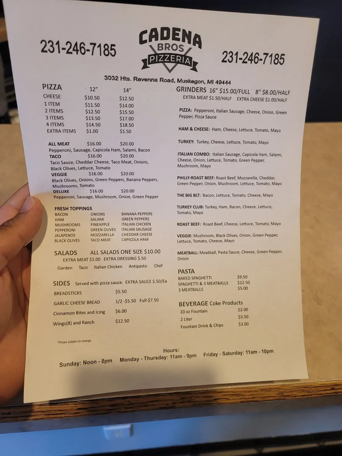 Menu 1