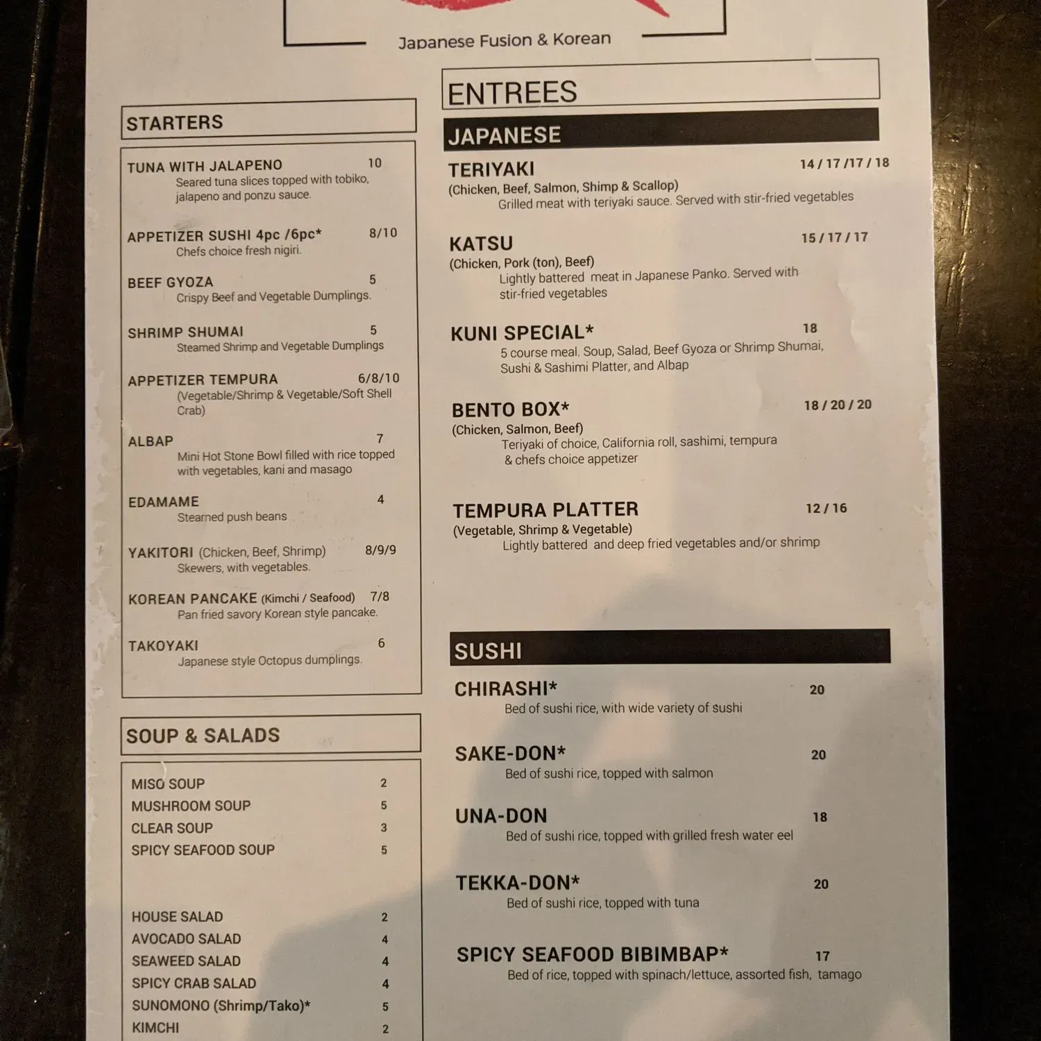 Menu 1