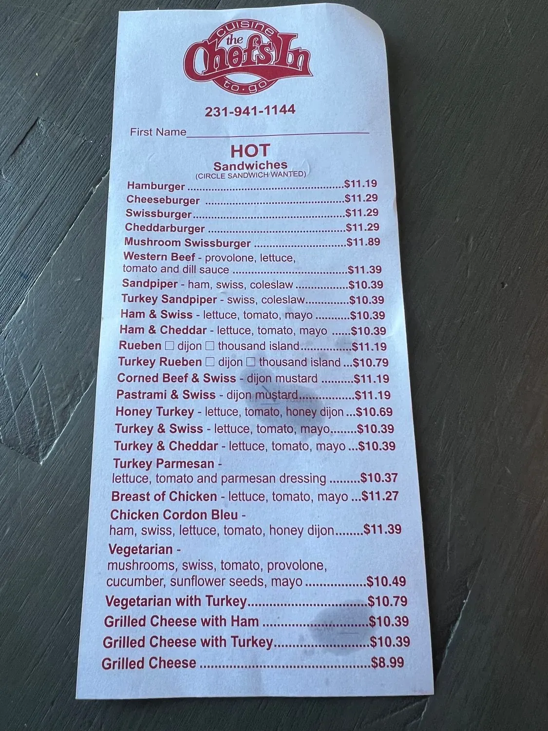 Menu 1