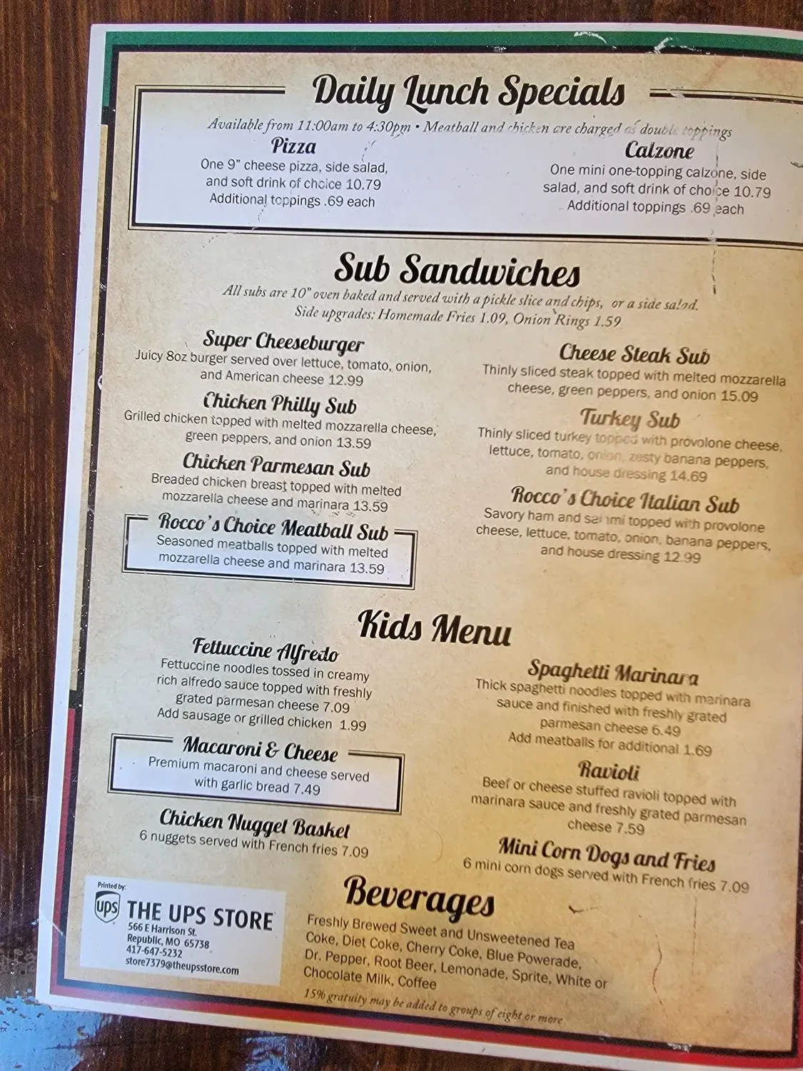 Menu 1