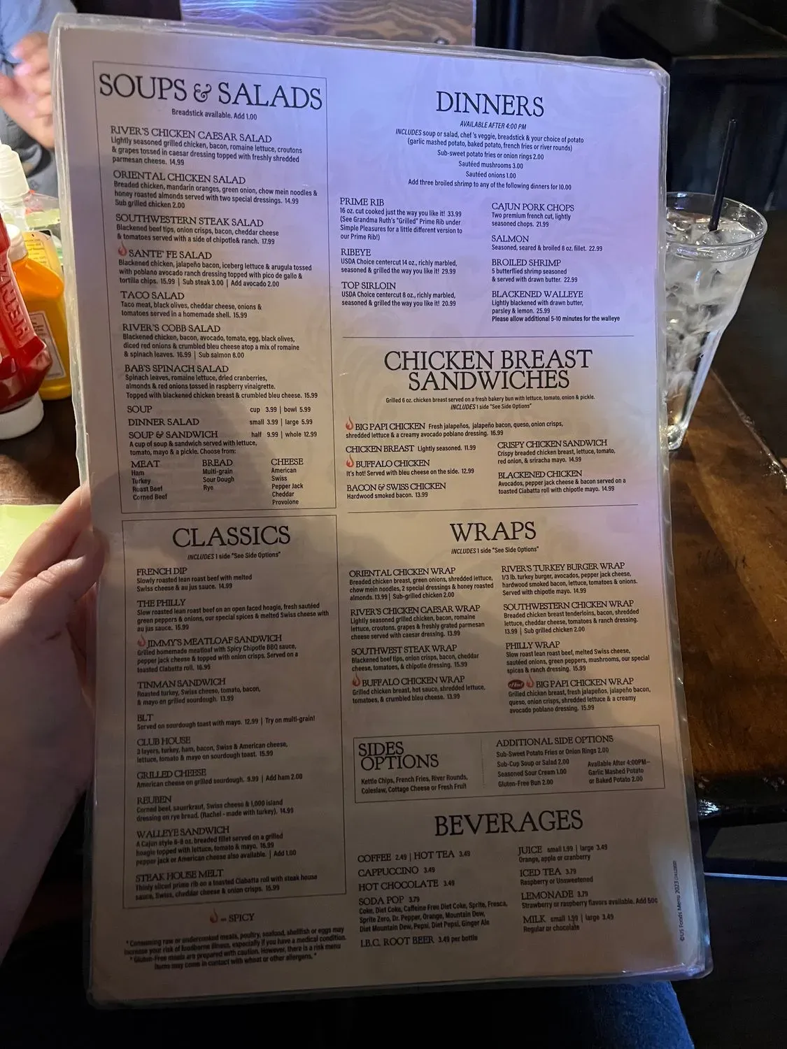River Inn Bar & Grill Menu - Updated October 2025