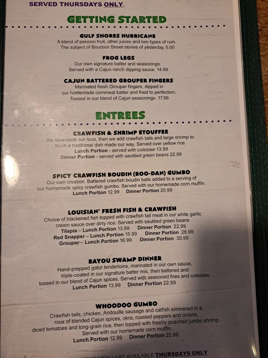 Menu 5