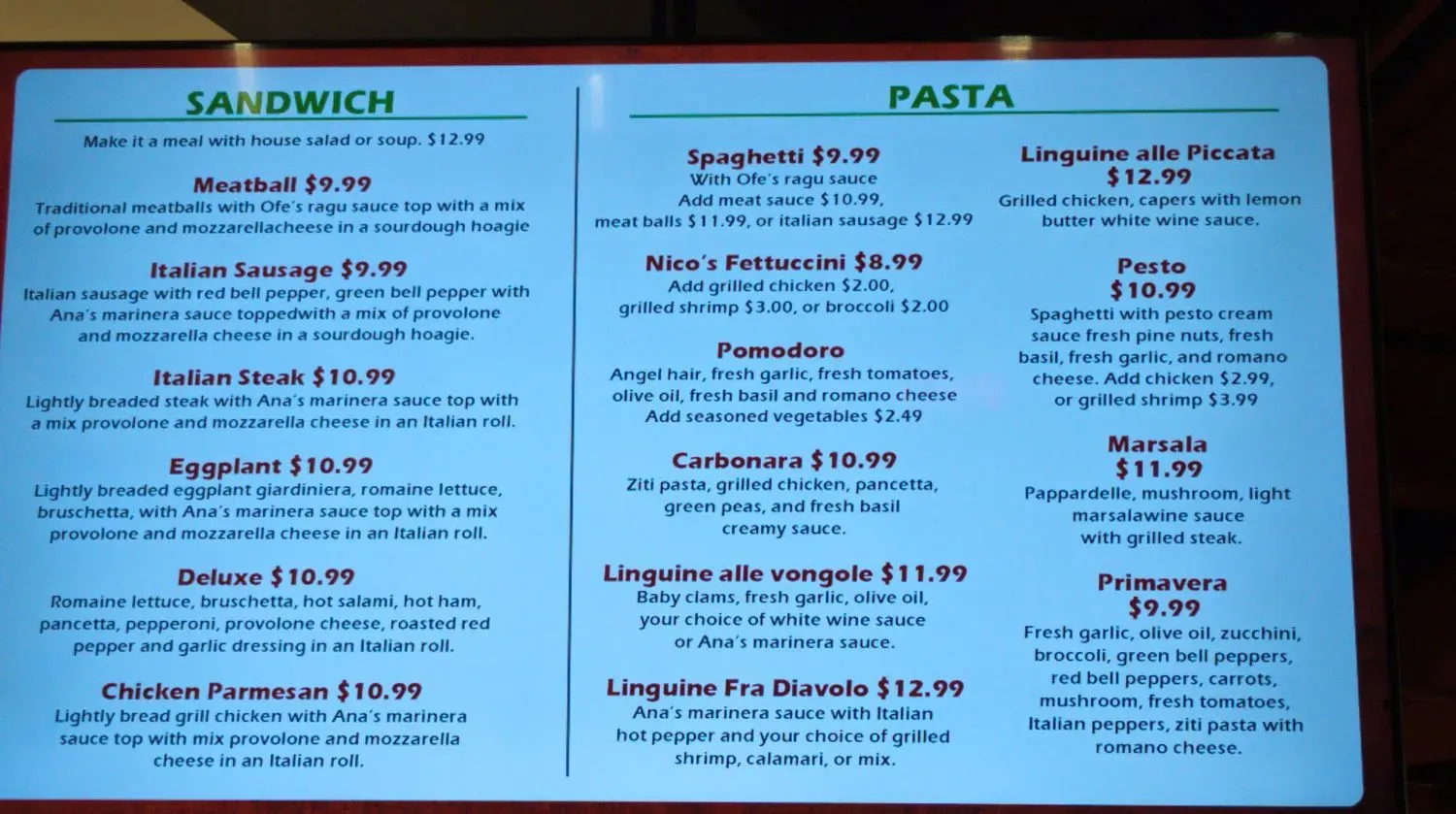 Menu 1