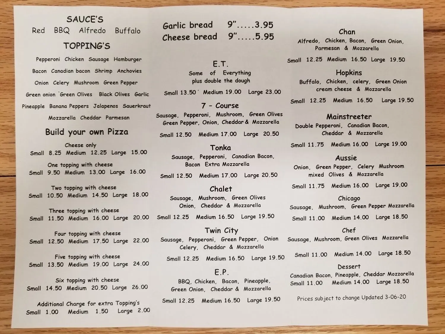 Menu 1