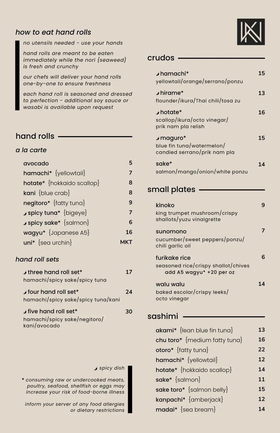 Menu 1