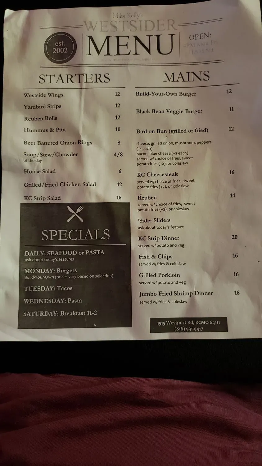 Menu 1