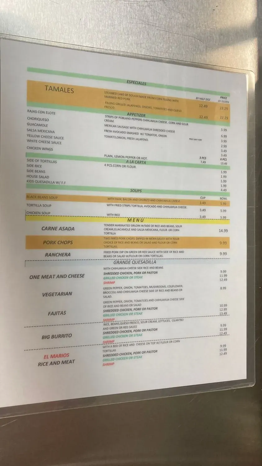 Menu 5