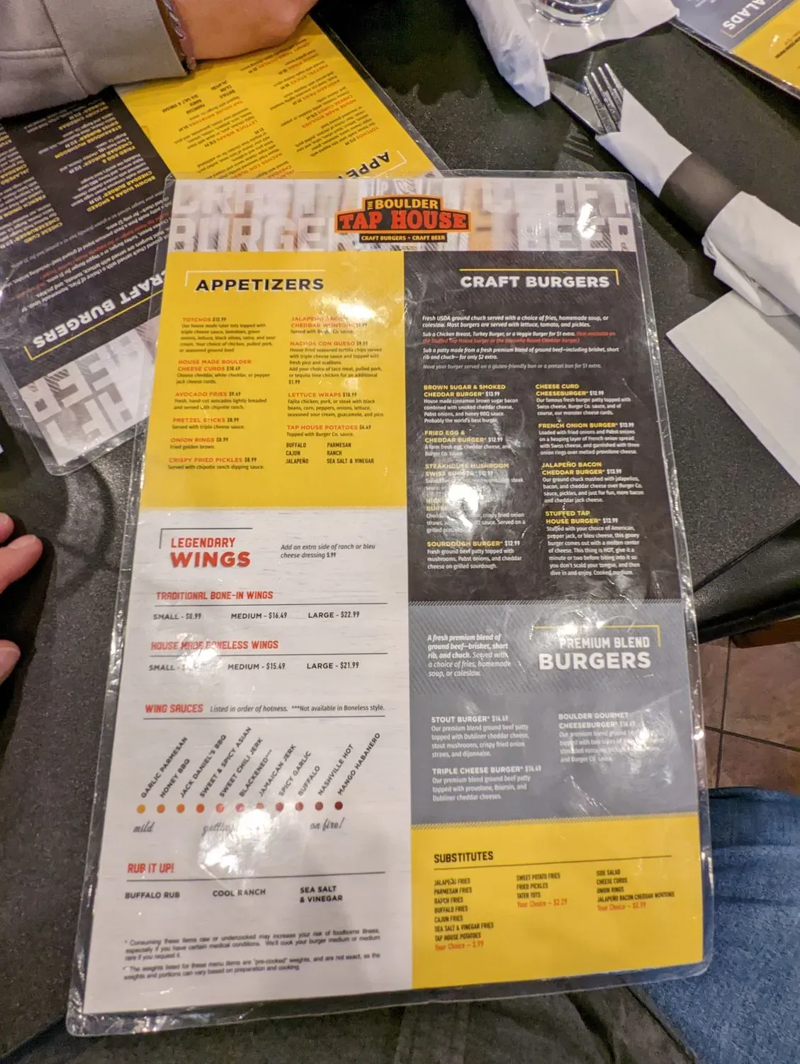 Boulder Tap House Menu - Updated October 2025